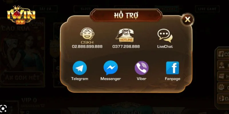 Các hình thức liên hệ tại cổng game IWIN luôn hoạt động 24/7.